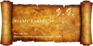 Voith Izaiás névjegykártya
